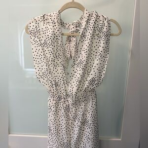 FAVLUX Black and White Backless Halter Jumpsuit